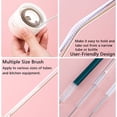 thumbnail image 4 of Straw Cleaner Brush Set 10 Piece Stainless Steel Long Straw Brush Nylon Pipe Tube Cleaner for Multiple Size Silicone Metal Straws, Test Tube Bottle, Teapot - White, 4 of 5