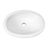 Wash Basin Drop In - 18 Inch White Bathroom Sink - No Faucet Holes - Overflow Included - Modern Design