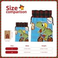 thumbnail image 3 of Rocae Dinosaur Riding a Motorcycle Print Christmas Drawstring Linen Gift Bag with Drawstrings Treat Bag Goody Present Bags for Christmas Party Favor, 3 of 8