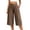 *Brown, variant on VBVC Women's Cotton Linen Pleated Wide Leg Capri Pants , Casual Summer Loose Crop Trousers For Women , Ladies' Flowy Lounge Pants with Pockets, Army Green , S-2XL