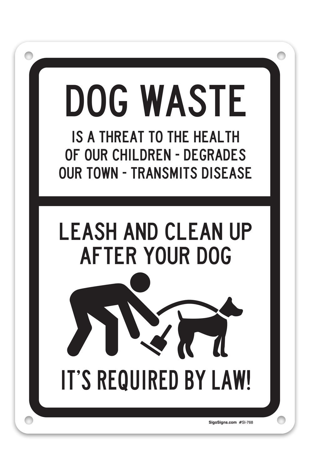 Dog Waste Leash And Clean Up After Your Sign Large 10 X 14 Dog Waste Leash And Clean Up After