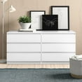 thumbnail image 2 of Makeup Vanities Desk With 6 Wide Drawers Modern 6-Drawer Double Dresser For Women Girl Bedroom Living Room Hallway, 2 of 9