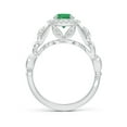 thumbnail image 2 of Angara Natural 0.75 Ct. Emerald with Diamond Halo Ring in 14K White Gold for Women (Ring Size: 5.5), 2 of 10