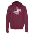 thumbnail image 2 of Berica American Flag Sweatshirt, 4th of July Hoodie, Unisex Graphic Sweatshirts - Maroon MH200HOODPATRIOT S2 2XL, 2 of 3