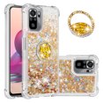 thumbnail image 1 of Funda para Xiaomi Redmi Note 10S 4G/Note 10 4G con Brillo Líquido Flotante, Purpurina, Parachoques y Anillo Giratorio Soporte, 1 of 5