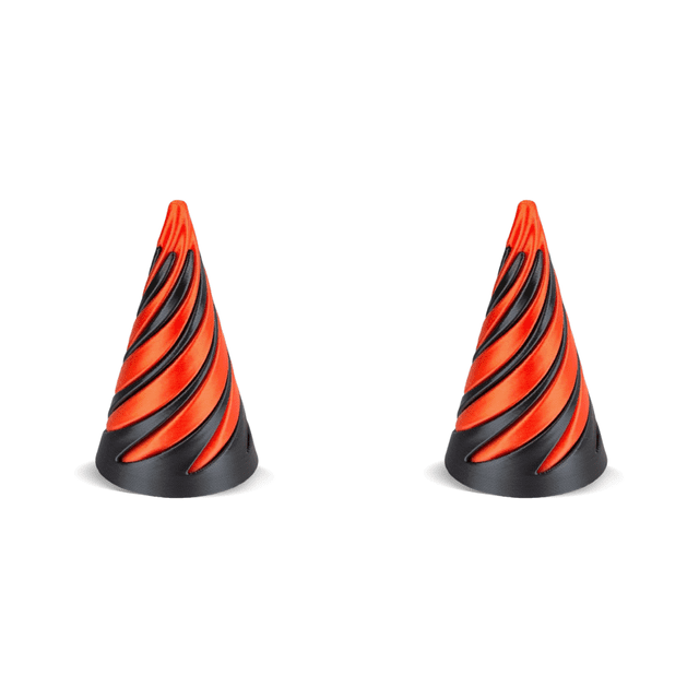 Juguete Espiral Impreso en 3D Que Pasa A Través Del Escritorio Pirámide ( ) Naranja