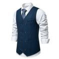 thumbnail image 4 of Mens Botón de la Camisa de la Moda Sólida Impresión Retro con Bolsillos, Tanques sin Mangas Blusa Poliéster, 4 of 8