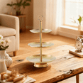 thumbnail image 2 of 3 Tier Serving Stand, Gold Dessert Cake Stand, Stainless Steel Serving Tray for Parties, Small Metal Dessert Cupcake Stand, Elegant Afternoon Tea Serving Platter, 2 of 5