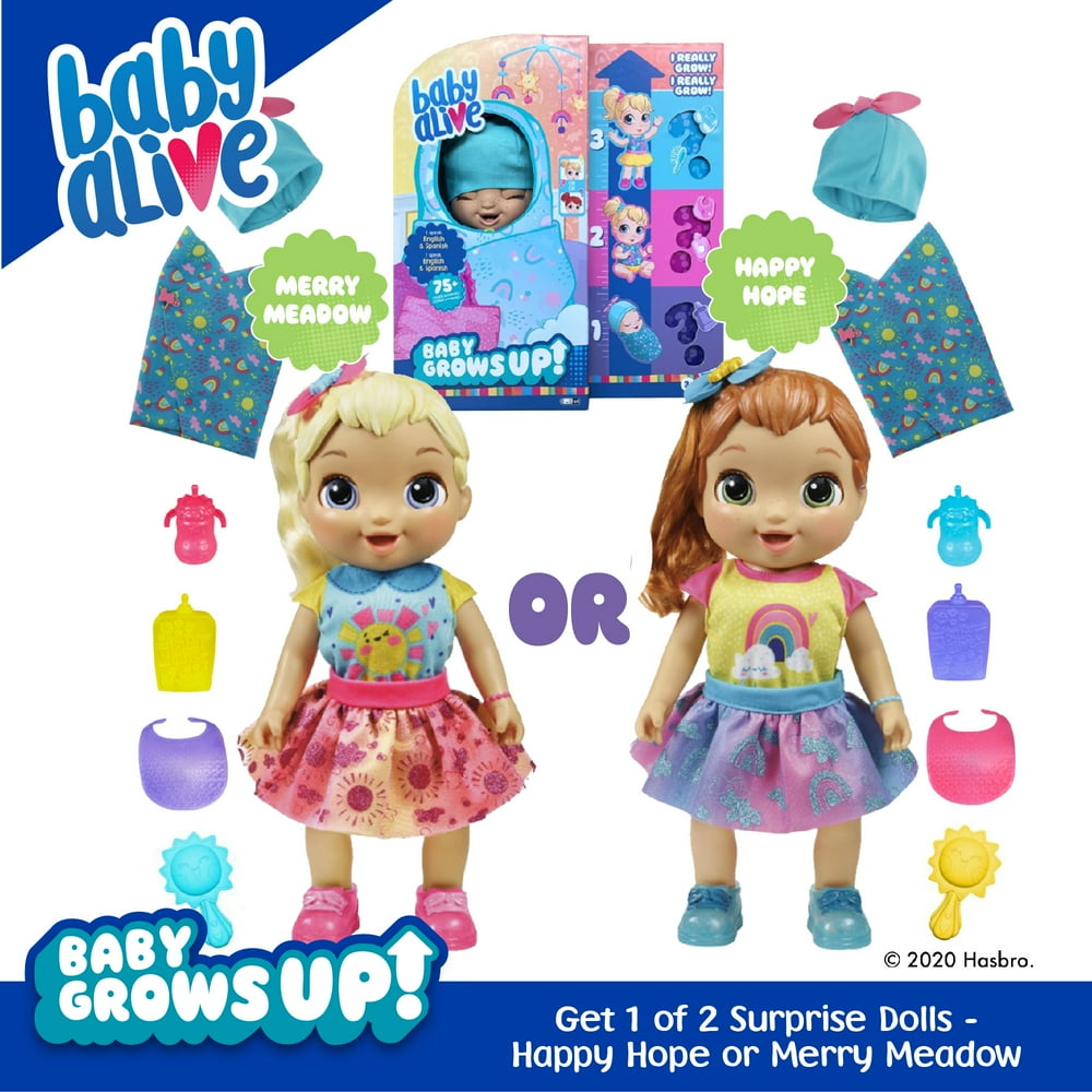 Baby Alive Baby Grows Up (Happy) Get Happy Hope or Merry Meadow