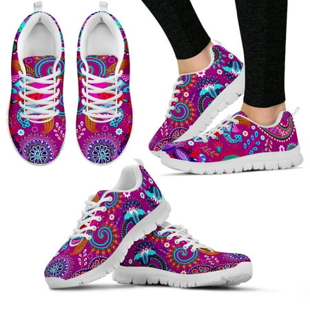 

Pretty Bohemia Pattern Mesh Sneakers for Women Lace up Sport Shoes Female Breathable Flat Shoes Soft Footwear 2022