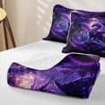 thumbnail image 4 of meiyoeat Purple Neon Forest Dragon Bed Spread Queen for Boys Girls, Galaxy Wildlife Queen Coverlet Set, 3pcs, 4 of 7