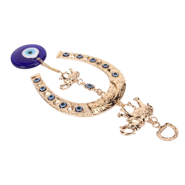 Colgante De Ojo, Protección Del Hogar, Hermoso Simbolismo, Elefante Dorado, Herradura, Ojo Azul, Decoración De Pared, Elegante, Absorbe La Mala Energía Para La Oficina