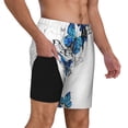 thumbnail image 2 of Honeii Blue Flying Butterflies Print Men's Swim Shorts,Mens Swim Trunks,Breathable Mesh Beach Shorts for Swimming,Surfing, and Beach Activities-XX-Large, 2 of 6