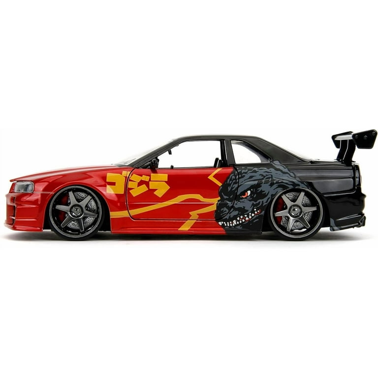 Jada Toys 2002 Nissan Skyline GT-R R34 RHD White with Red Graphics