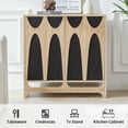 thumbnail image 6 of LEFHDA Black Geometric Pattern Design Sideboard Buffet Cabinet, Kitchen Storage Cabinet, 31.5" Accent Cabinet for Living Room, Kitchen, Dining Room, Entryway, Oak, 6 of 9