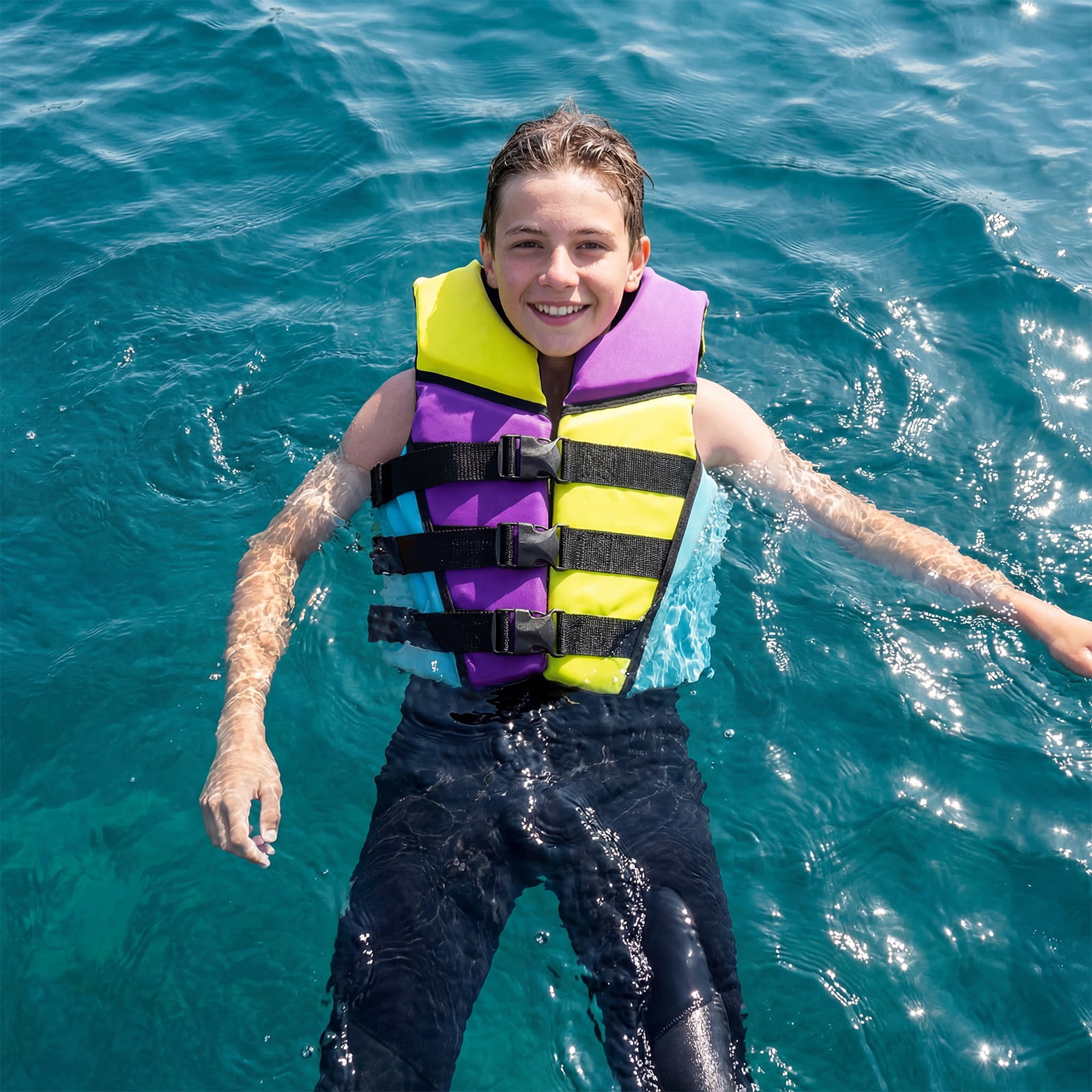 Kids Swim Vest Life Jacket Youth,Adjustable Flotation Buoyancy Swimsuit Trainer Vests,Swimming Aid Jacket for Boys Girls,Kayaking Fishing Sailing,Fit for 50-125 lbs