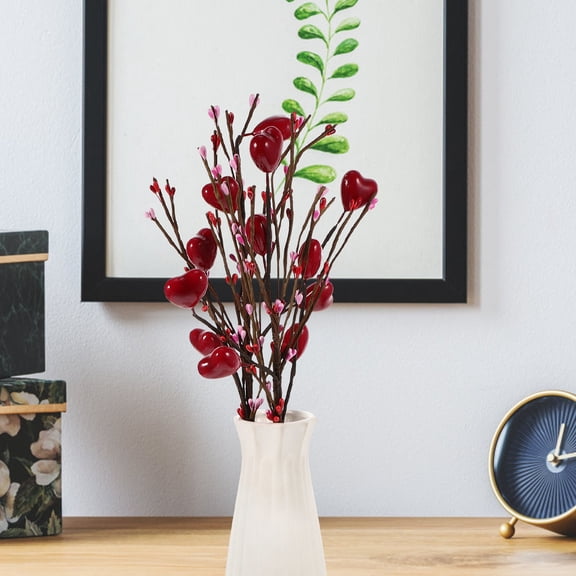 PAMINGONO Valentines Day Table Centerpiece 2Pcs Heart Stems Red Foams Plastic For Wedding Photography