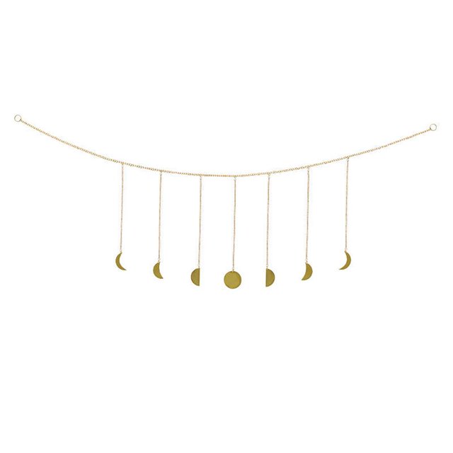 Fase Lunar De 7 Lunas, Decoración De Luna Para Colgar En La Pared, Decoración Dorada Para El Hogar, Adornos De Arte Lunar Para Dormitorio Minnieouse HA025318-01