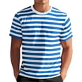 thumbnail image 2 of longantii Mens Short Sleeve T-Shirts Striped Casual Crewneck Basic Shirt Color Block Stretch Summer Beach Tees, 2 of 4