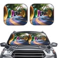 thumbnail image 2 of Gukieu Colorful Tire Tunnel Park Print Car Windshield Sun Visor, Foldable Anti-UV Car Sun Visor Suitable for Vans, Trucks Car Accessories-Small, 2 of 6