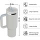 thumbnail image 5 of Vaso de 40 oz con asa y pajita, vasos térmicos con tapa y pajitas, vaso H2.0 reutilizable al vacío, material mate, taza de viaje de acero inoxidable, botella de agua, taza - Dune, 5 of 5