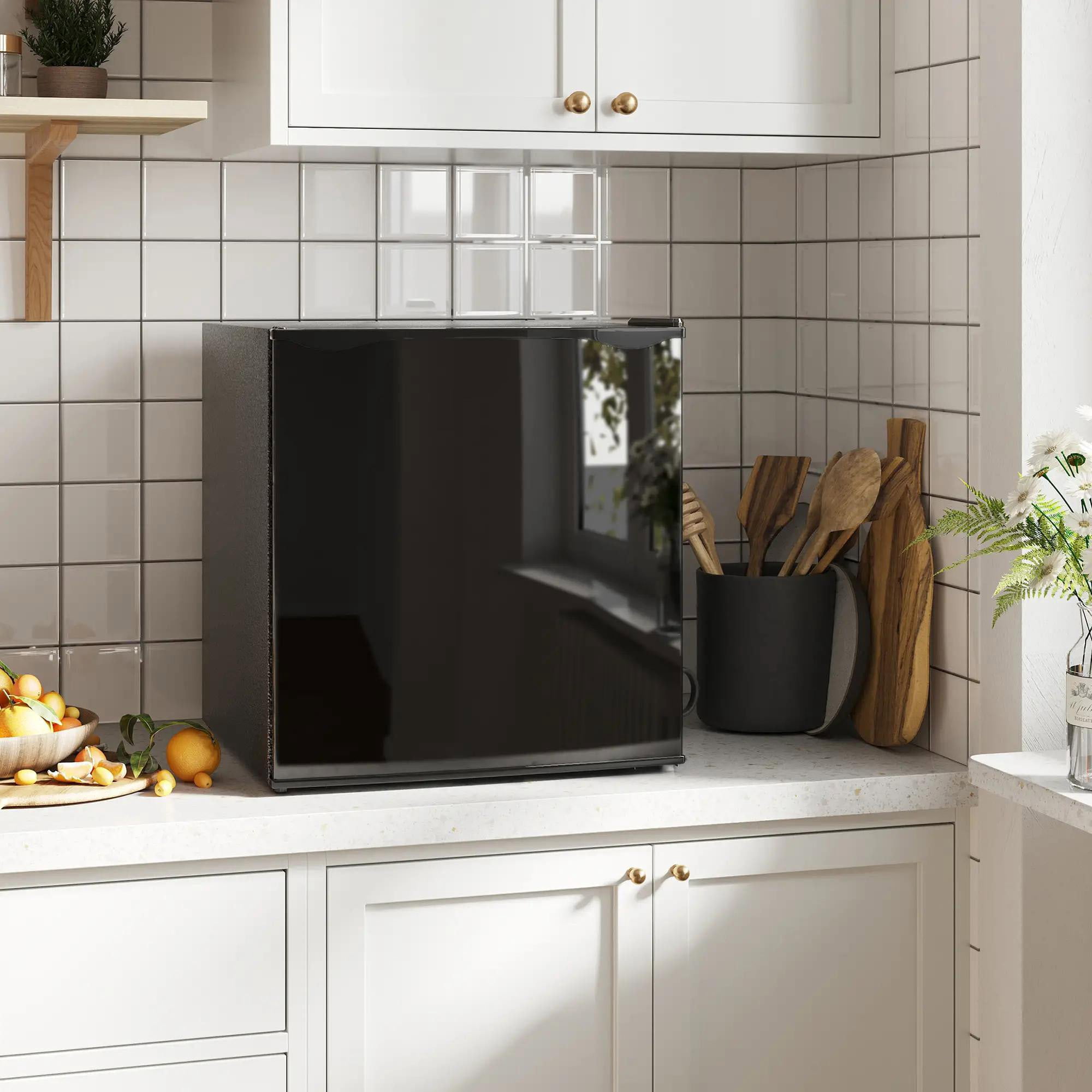 Resenkos Mini Freezer Countertop, 1.1 Cu.Ft Compact Upright Freezer with Removable Shelves, Dorm, Apartment and Office, Black