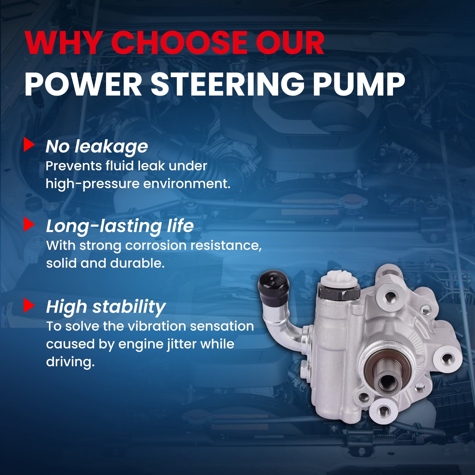 MOCA AUTOPARTS Power Steering Pump Fit for 2005-2010 Chrysler 300 2.7L 3.5L & 2006-2010 Dodge Charger 2.7L 3.5L & 2005-2008 Dodge Magnum 2.7L 3.5L