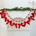 thumbnail image 6 of Shoreew Christmas Felt Ball Garland Plush Wool Felt Ball Bead Garland Red White Pompom Bunting Banner for Xmas Tree Holiday Party Decor, 6 of 6