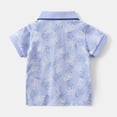 thumbnail image 6 of YDFCWXW Boys' Tops Toddler Baby Boys Short Sleeve Polo T-Shirt Cute Cartoon Print Tops Spring Clothes (Blue, 1-2 Years), 6 of 9