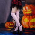 thumbnail image 4 of Fgnfyis Chaussettes d'Halloween pour Femmes Mode Imprimé Squelette Chaussettes Cuissardes Fête Bas Empilables Tenue Décontractée Extensibles Douces Confortables RD1, 4 of 6