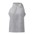 thumbnail image 4 of European Women Summer Leopard Print Sleeveless Neck Bow Vest Top, XXL, Grey, 4 of 5