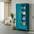 thumbnail image 4 of CXUZCZ 71" Tall Metal Storage Cabinets,Kitchen Pantry Cabinet with 3 Adjustable Shelves and 1 Drawer,Freestanding Cupboard for Kicthen,Dining Room,Living,Hallway,Blue, 4 of 11