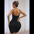 thumbnail image 4 of Vestidos de Cóctel para Mujer, Ajustados, con Escote en V, Tirantes Finos, Fruncidos, para Fiesta de Noche y Club Nocturno (2025) Negro M, 4 of 10