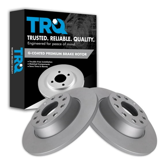 TRQ Rear Brake Rotor Set Fits Select 2006-2015 Audi 2005-2018 Volkswagen