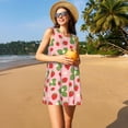 thumbnail image 3 of Goofa Strawberries for Summer Dresses for Women – Beach Floral Sundress, Casual Pockets Boho Tank Dress for Hot Days, 3 of 7