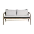 thumbnail image 2 of Armen Living Brighton 4 Piece Outdoor Patio Seating Set in Light Eucalyptus Wood with Charocal Rope and White Cushions, 2 of 7