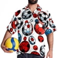 thumbnail image 4 of Football Men's Button Down Hawaiian Poplin Shirt Summer Beach Printed Casual Short Sleeve Unisex Shirts, 4 of 6