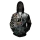 thumbnail image 3 of Sudadera con capucha y cremallera para hombre, sudadera holgada e informal con estampado de armadura de guerrero, sudadera con capucha y cremallera, ropa de calle Harajuku, 3 of 5