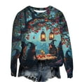 thumbnail image 4 of VKOYWKM Halloween Sweatshirts Women Witch Graphic Sweatshirt Party Tops Fall Long Sleeve Crewneck Sweatshirts Vintage Halloween Sweatshirt, 4 of 6