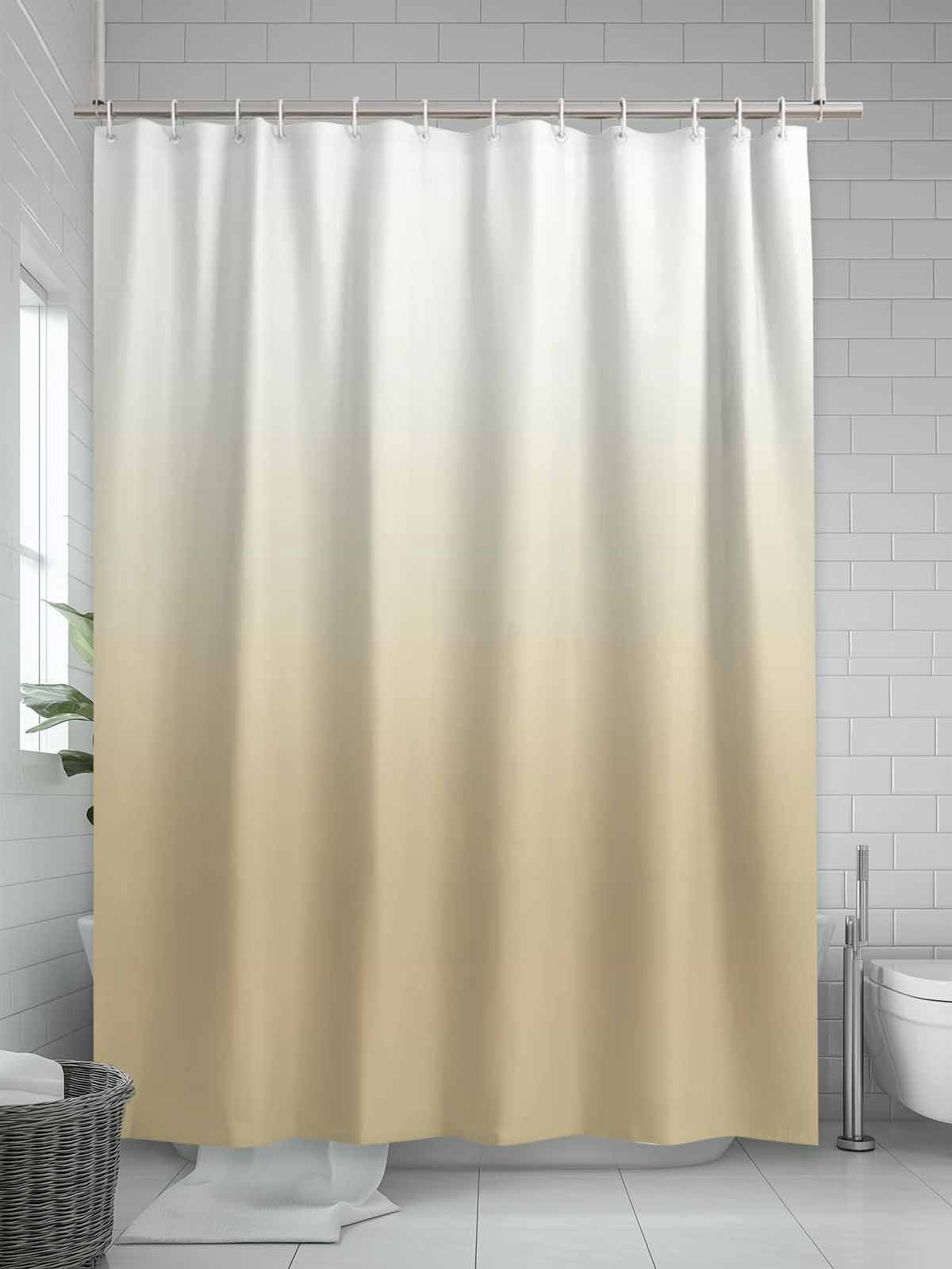 Boanket Polyester Fabric Brown Beige Ombre Shower Curtain, Abstract Modern Art Gradient Waterproof Bathtub Curtain Bathroom Decor Set with Hooks 54 x 78 Inches,