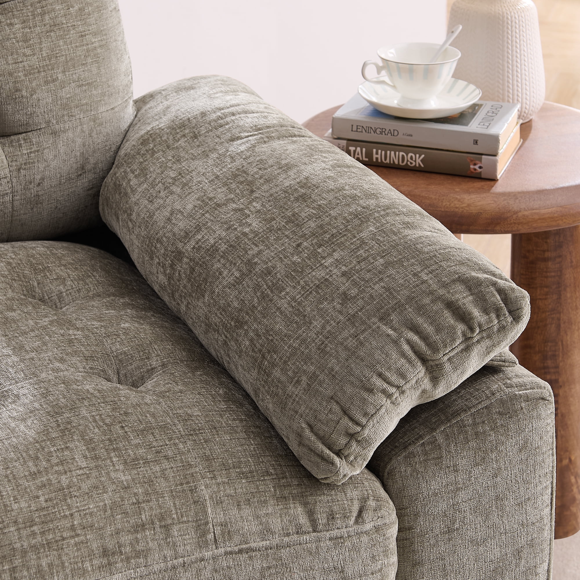 56" Loveseat Recliner with Adjustable Backrest, USB Charging Port, Phone Stand and Storage Ottoman