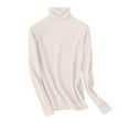 thumbnail image 5 of Womens Tops Turtleneck Long Sleeve Pullover Casual Knitted Warm Cozy Top for Fall Winter 1Pc M Womens Long Sleeve Tops, 5 of 5