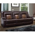 thumbnail image 2 of Chocolate Brown Double Recliner Sofa Love-seat Faux Leather Brookshire 2pc Set Living Room Dual Tone Couch Modern Reclining Couch, 2 of 2