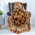 thumbnail image 4 of Ethnic Soft Flannel Fleece Throw Blanket, Object Silhouette Form Generated Tie Dye Effect Technique Image, Cozy Plush for Indoor and Outdoor Use, 60" x 80", Brown Orange, by Ambesonne, 4 of 5