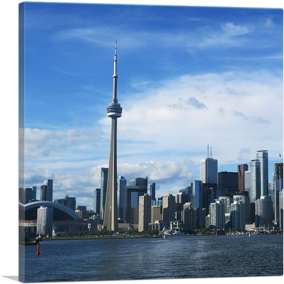 ARTCANVAS Toronto Canada Day Skyline Square Canvas Art Print - Size: 18" x 18" (0.75" Deep)
