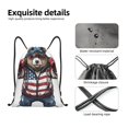 thumbnail image 4 of Honeii Patriotic Boxing Bear Art Print Drawstring Backpack,Drawstring Bags String Backpack Gym Cinch Sack Backpack Sport Bag Draw-, 4 of 6