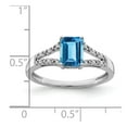 thumbnail image 3 of Auriga Fine Jewelry 14K White Gold Emerald-cut Blue Topaz and Diamond Ring for Women Size 7, 3 of 6