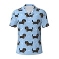 thumbnail image 2 of Daiia Dachshund Dog Pattern Men’s Polo Shirts,Solid Deck Shirt,Classic Fit, Breathable Cotton Polo for Casual and Sport Wear-X-Large, 2 of 7