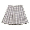 thumbnail image 1 of Girl's High Waist Plaid Pleated Mini Skirt Preppy School Uniform Tartan Skirt, 1 of 2