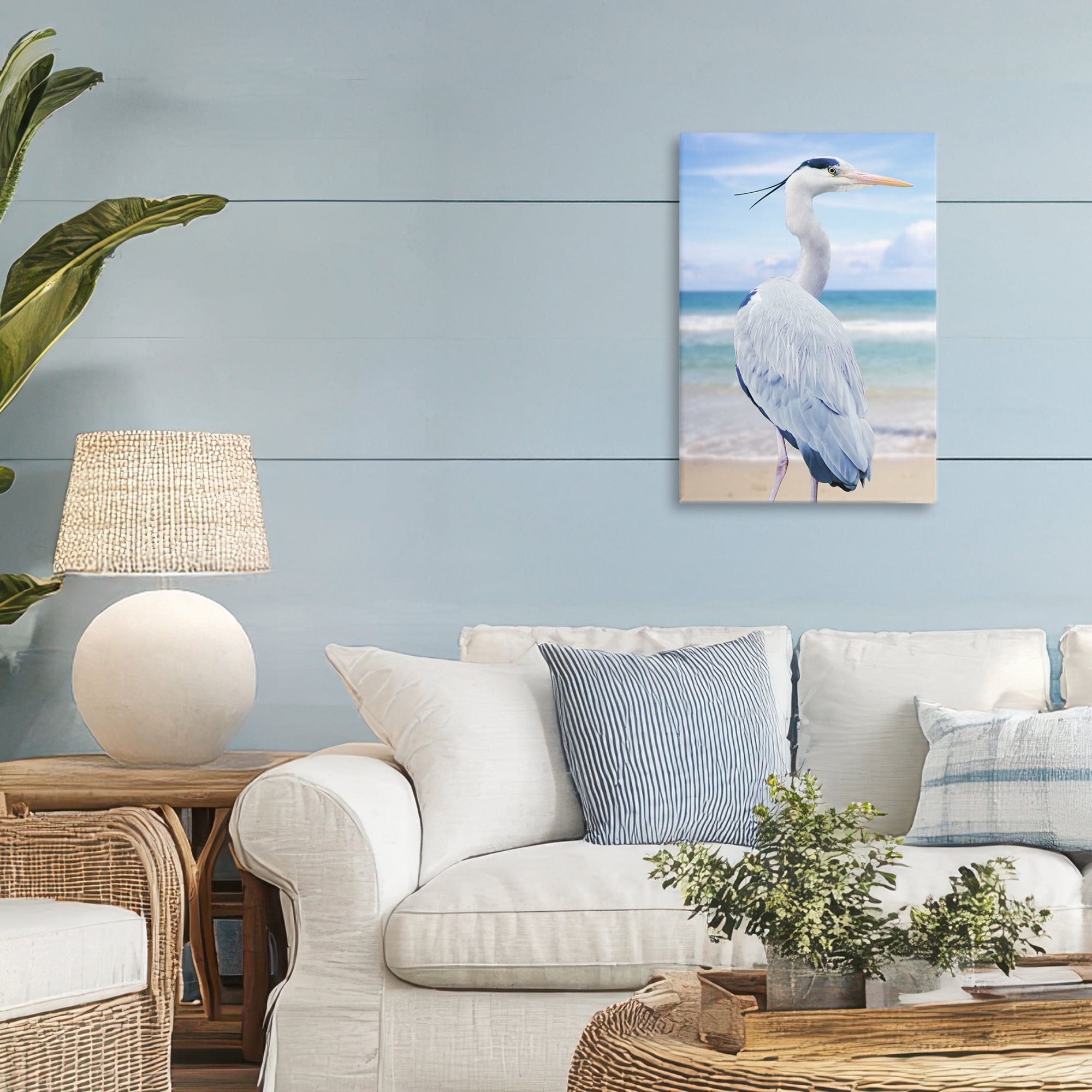 Stupell Industries Vacationing Heron by Seaside Canvas Wall Art, design by Marcus Prime